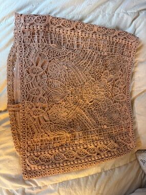 Club Monaco Blush Crochet Lace Mini Skirt